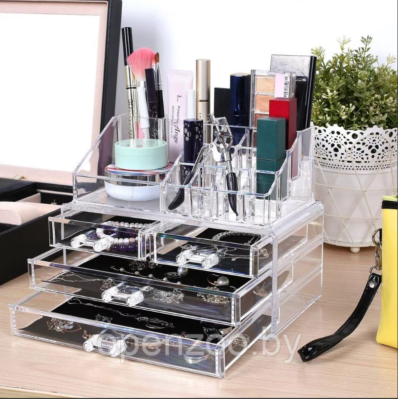 УЦЕНКА Органайзер акриловый для косметики Cosmetic Storage Box 4 полки - фото 2 - id-p192120289