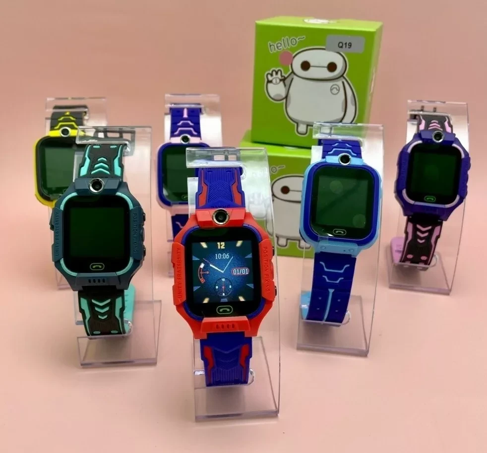 Детские умные часы Smart Baby Watch Q19 (красный с синим) - фото 3 - id-p192119649