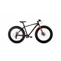 Горный велосипед (хардтейл) Велосипед FORWARD BIZON 26 (26" 8 ск. рост. 18") 2020-2021, черный/красный,