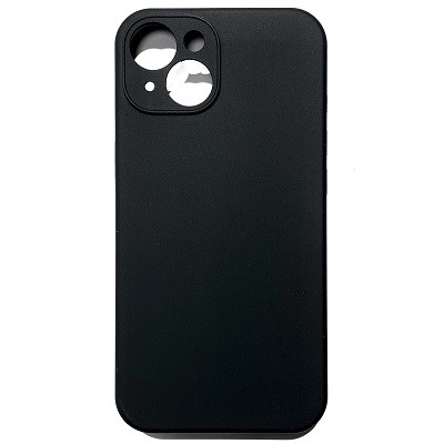 Силиконовый чехол Silicone Case с закрытым низом и защитой камеры черный для Apple iPhone 14 - фото 1 - id-p192168604