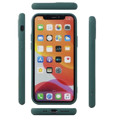 Силиконовый чехол Silicone Case с закрытым низом и защитой камеры темно-зеленый для Apple iPhone 14 - фото 4 - id-p192168606