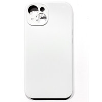 Силиконовый чехол Silicone Case с закрытым низом и защитой камеры белый для Apple iPhone 14