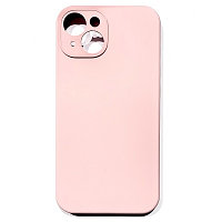 Силиконовый чехол Silicone Case с закрытым низом и защитой камеры светло-розовый для Apple iPhone 14