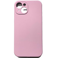 Силиконовый чехол Silicone Case с закрытым низом и защитой камеры серо-фиолетовый для Apple iPhone 14