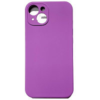 Силиконовый чехол Silicone Case с закрытым низом и защитой камеры фиолетовый для Apple iPhone 14