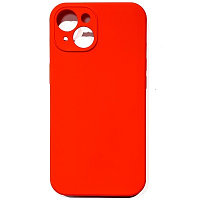 Силиконовый чехол Silicone Case с закрытым низом и защитой камеры красный для Apple iPhone 14