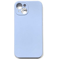 Силиконовый чехол Silicone Case с закрытым низом и защитой камеры светло-голубой для Apple iPhone 14