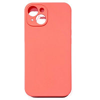 Силиконовый чехол Silicone Case с закрытым низом и защитой камеры неоново-оранжевый для Apple iPhone 14