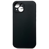 Силиконовый чехол Silicone Case с закрытым низом и защитой камеры черный для Apple iPhone 14 Plus