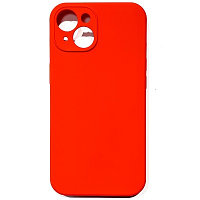 Силиконовый чехол Silicone Case с закрытым низом и защитой камеры красный для Apple iPhone 14 Plus