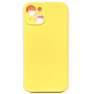 Силиконовый чехол Silicone Case с закрытым низом и защитой камеры желтый для Apple iPhone 14 Plus - фото 1 - id-p192168635