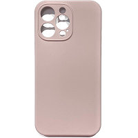 Силиконовый чехол Silicone Case с закрытым низом и защитой камеры бледно-розовый для Apple iPhone 14 Pro