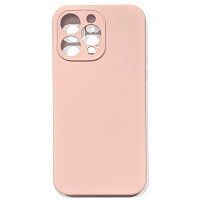 Силиконовый чехол Silicone Case с закрытым низом и защитой камеры светло-розовый для Apple iPhone 14 Pro