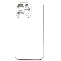 Силиконовый чехол Silicone Case с закрытым низом и защитой камеры белый для Apple iPhone 14 Pro Max