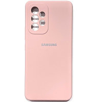 Силиконовый чехол Silicone Case с закрытым низом и защитой камеры светло-розовый для Samsung Galaxy A53