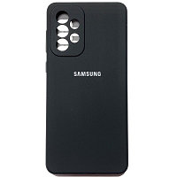 Силиконовый чехол Silicone Case с закрытым низом и защитой камеры черный для Samsung Galaxy A73