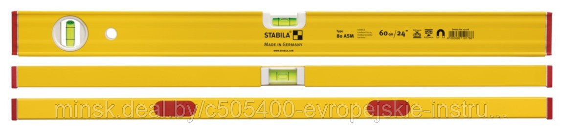 Строительный магнитный уровень STABILA Type 80 ASМ 30 см - фото 1 - id-p154912920