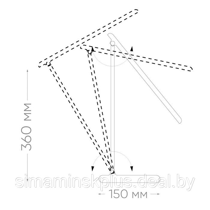 Светильник настольный складной 10Вт, 4000K, 15x15x36 см - фото 3 - id-p192212494