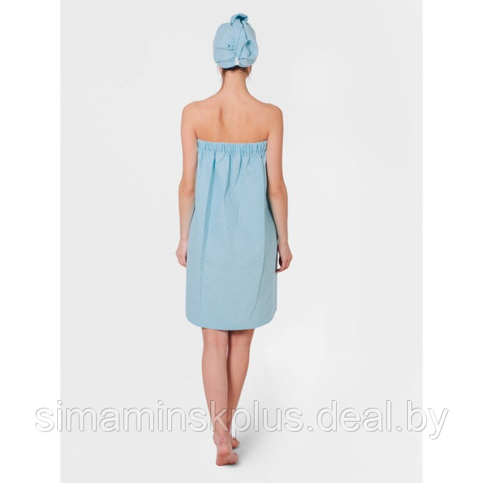 Набор банный женский, размер 78x145 см, цвет голубой - фото 3 - id-p192214569