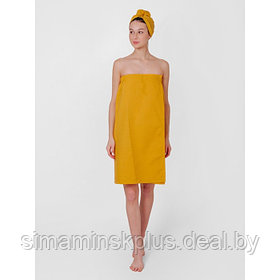 Набор банный женский, размер 78x145 см, цвет жёлтый