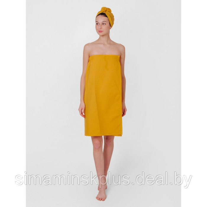 Набор банный женский, размер 78x145 см, цвет жёлтый - фото 1 - id-p192214570