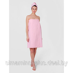 Набор банный женский, размер 78x145 см, цвет розовый