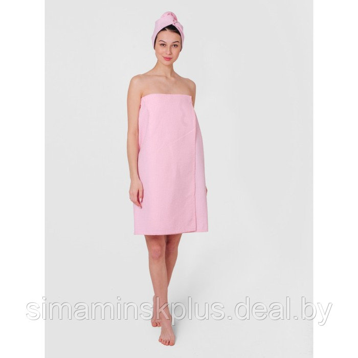 Набор банный женский, размер 78x145 см, цвет розовый - фото 1 - id-p192214573