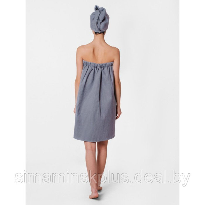 Набор банный женский, размер 78x145 см, цвет серый - фото 3 - id-p192214574