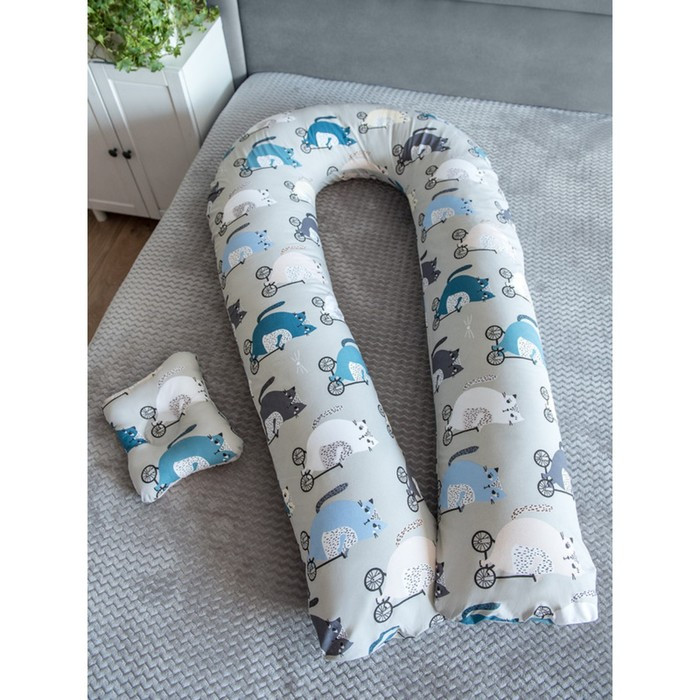 Подушка для беременных «U Комфорт» и подушка для младенцев «Малютка», принт Велосипедисты - фото 1 - id-p192214046