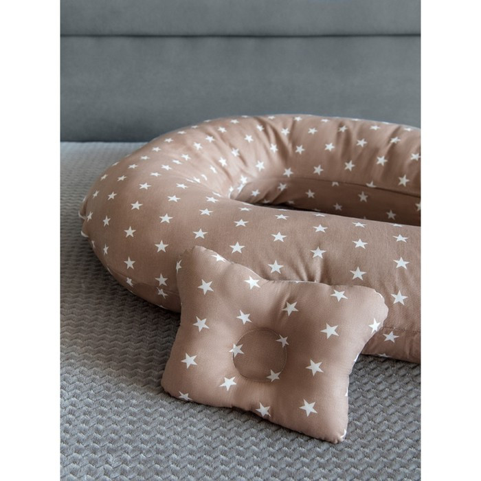 Подушка для беременных «U Комфорт» и подушка для младенцев «Малютка», принт Звездочки кофе - фото 2 - id-p192214049