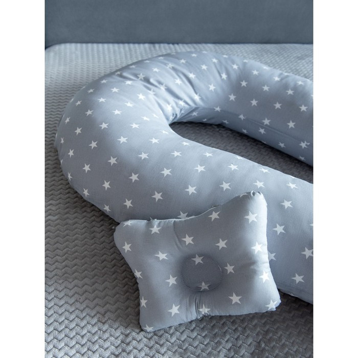 Подушка для беременных «U Комфорт» и подушка для младенцев «Малютка», принт Звездочки серые 934878 - фото 2 - id-p192214050