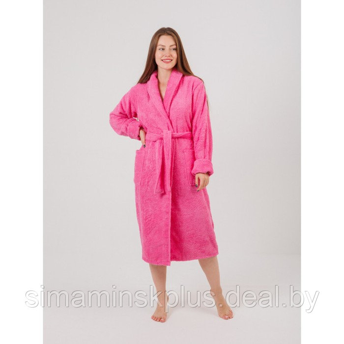 Халат женский махровый, с шалькой, размер 44-46, цвет розовый - фото 2 - id-p192214619