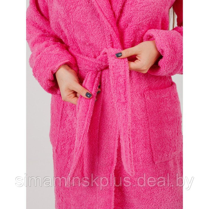 Халат женский махровый, с шалькой, размер 44-46, цвет розовый - фото 4 - id-p192214619