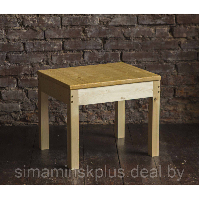 Столик кофейный, 600×500×500 мм, массив сосны, без покрытия - фото 1 - id-p192213965