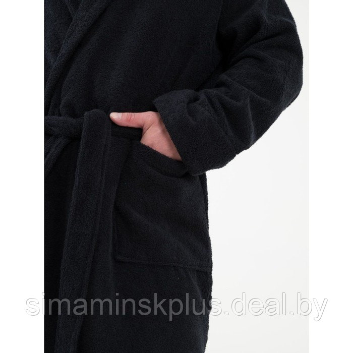 Халат мужской махровый с шалькой, размер 44-46, цвет черный - фото 2 - id-p192214682