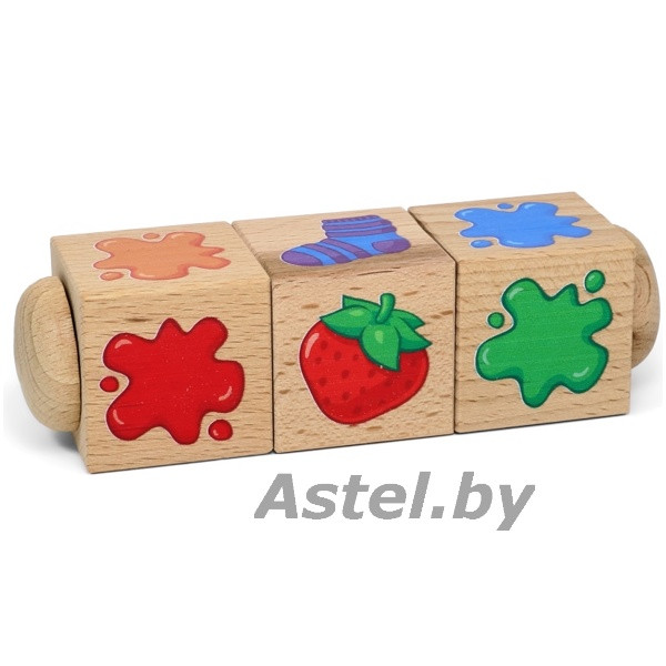 Кубики деревянные на оси Составляем цвета (3 кубика) 02966 - фото 2 - id-p112946486