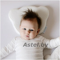 Подушка для новорожденного ФАБРИКА ОБЛАКОВ Мишка съмный чехол до 1 года Молочный FBD-0005