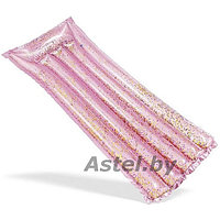 Надувной матрас розовый с блёстками, 1,70м х 53см Intex 58720EU
