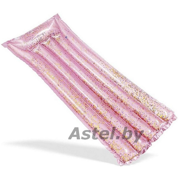 Надувной матрас розовый с блёстками, 1,70м х 53см Intex 58720EU - фото 1 - id-p192255835
