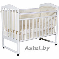 Детская кроватка Антел Алита-2 Качалка-колеса Белая (опускная планка)