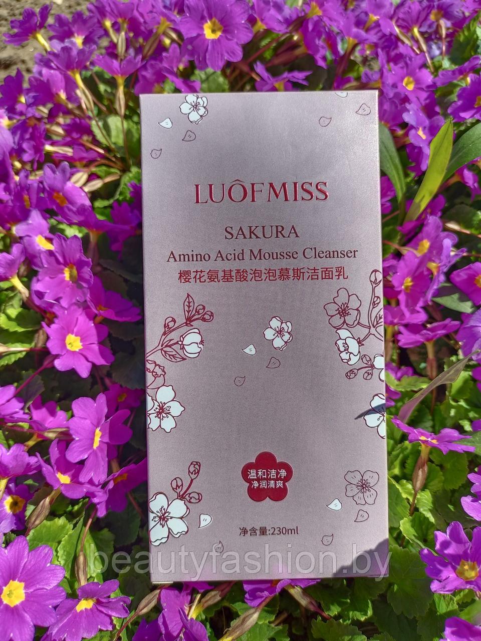 Очищающий мусс-пенка для умывания с аминокислотами Sakura Amino Acid Mousse Cleanser, 230 мл. Luoffmiss - фото 4 - id-p192258321