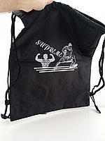 Сумка рюкзак-мешок для обуви и спортивной формы большая черная арт.062