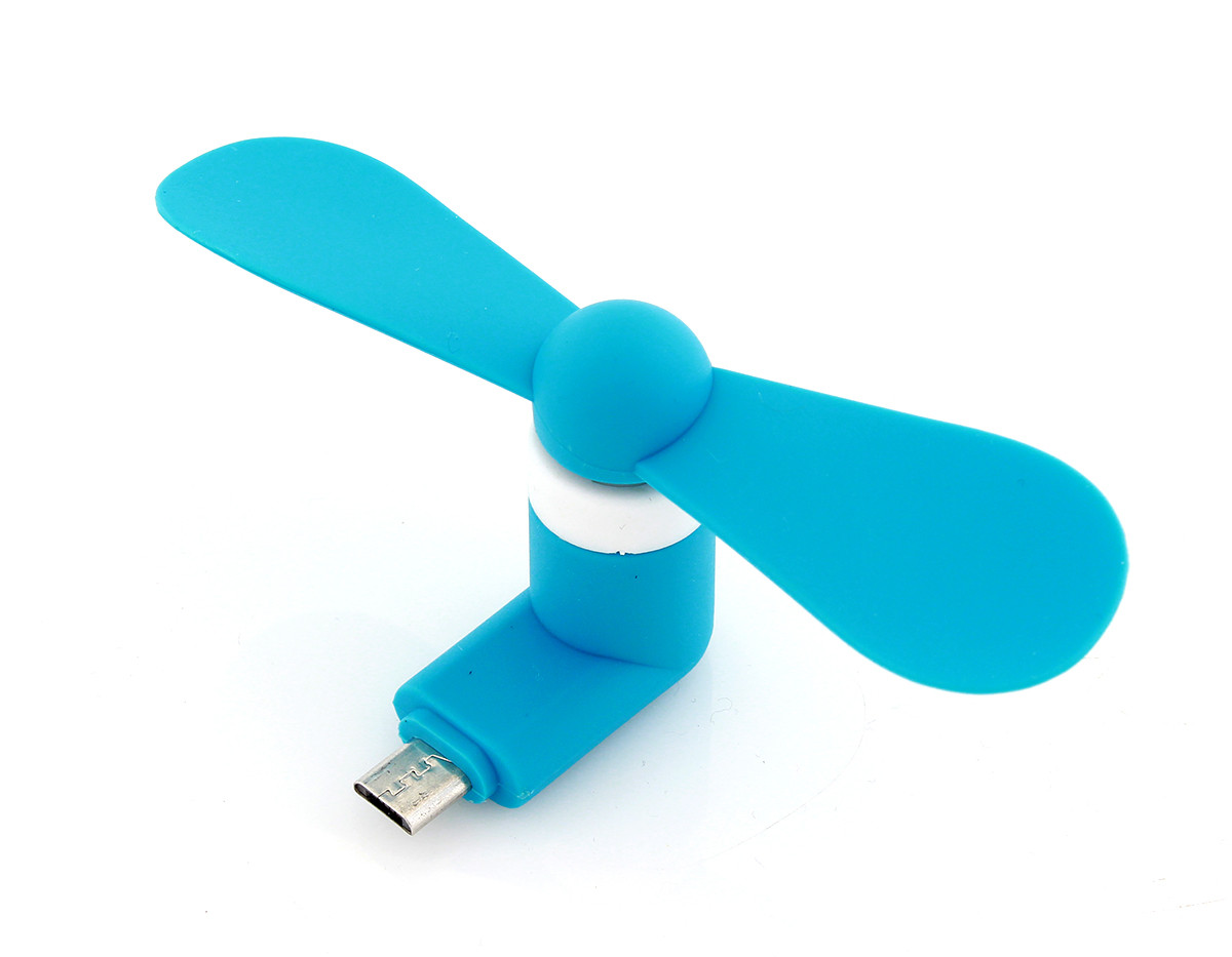 Мини вентилятор SiPL в разъем microUSB  синий, фото 1