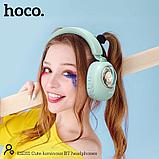 Беспроводные наушники Hoco ESD11 полноразмерные, цвет: ментоловый (подсветка, с котиком)  8 Hours!!!  NEW!!!, фото 5