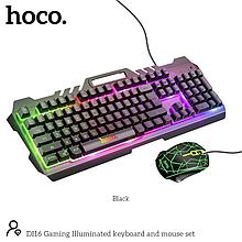 Набор игровой клавиатура+мышь Hoco DI16 с подсветкой, цвет: черный NEW!!!