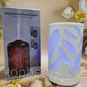 Металлический ультразвуковой увлажнитель Iron Art Led Color Lamp White feather (Аромадиффузор светодиодный