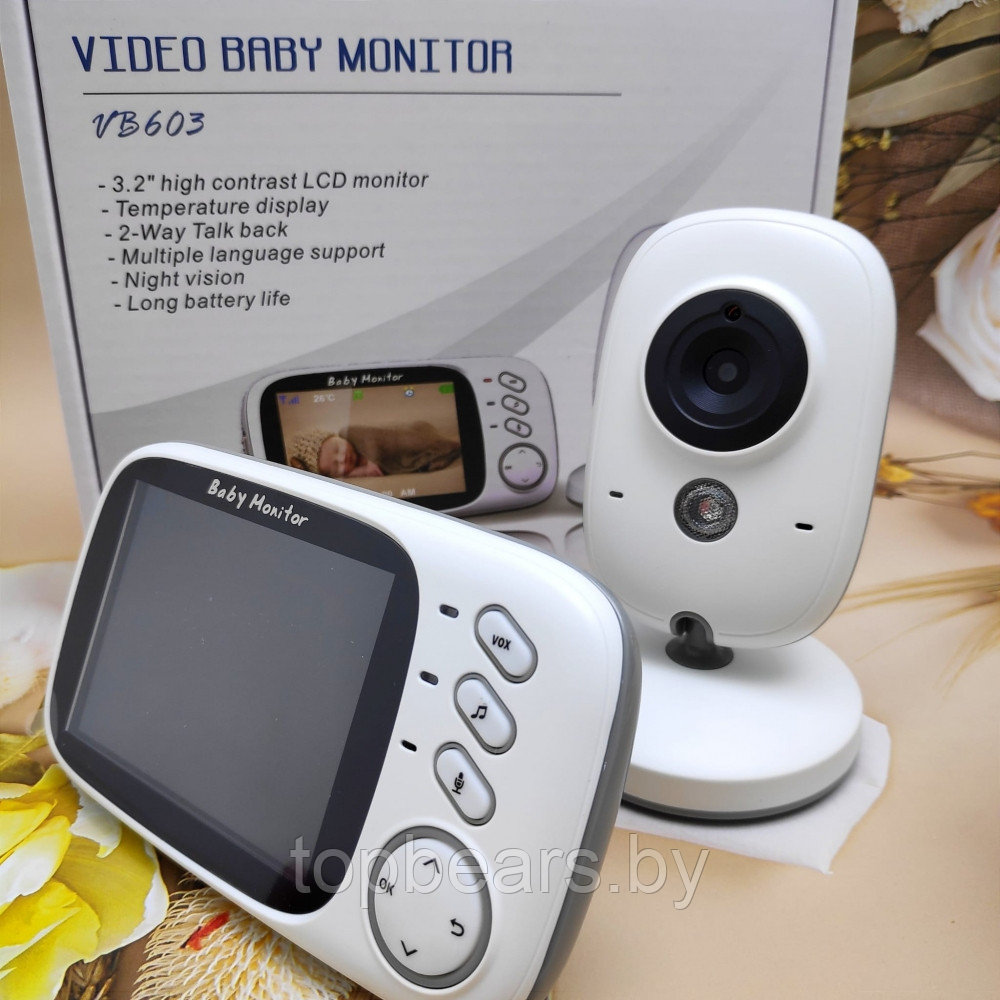 Видео няня беспроводная Video Baby monitor VB-603 (датчик температуры, ночное видение, 8 колыбельных, 2-х - фото 3 - id-p192277710