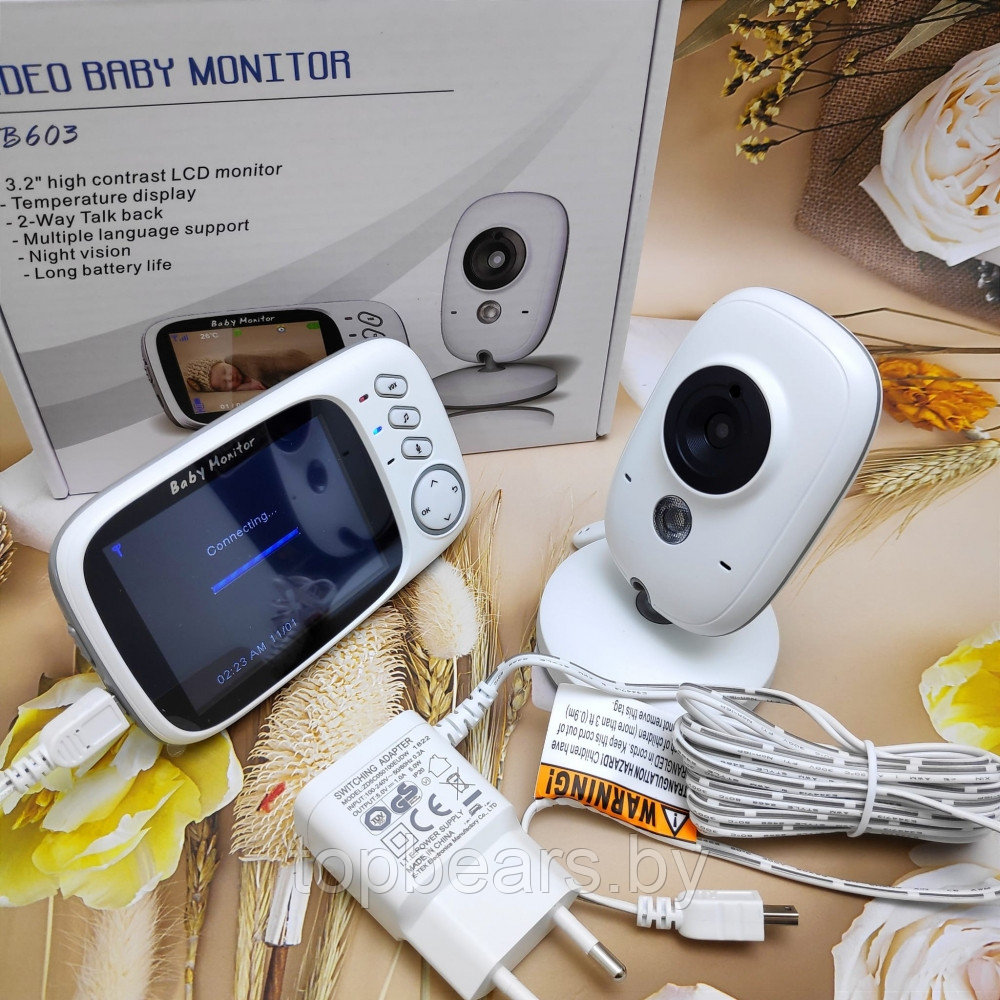 Видео няня беспроводная Video Baby monitor VB-603 (датчик температуры, ночное видение, 8 колыбельных, 2-х - фото 4 - id-p192277710