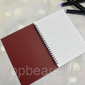 Скетчбук блокнот Sketchbook с плотными листами для рисования (А5, бумага в клетку, спираль, 40 листов) Красная