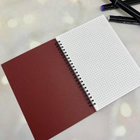 Скетчбук блокнот Sketchbook с плотными листами для рисования (А5, бумага в клетку, спираль, 40 листов) Красная